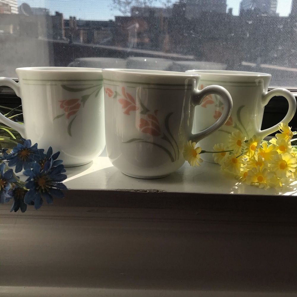 Vintage CorningWare Floral Mugs